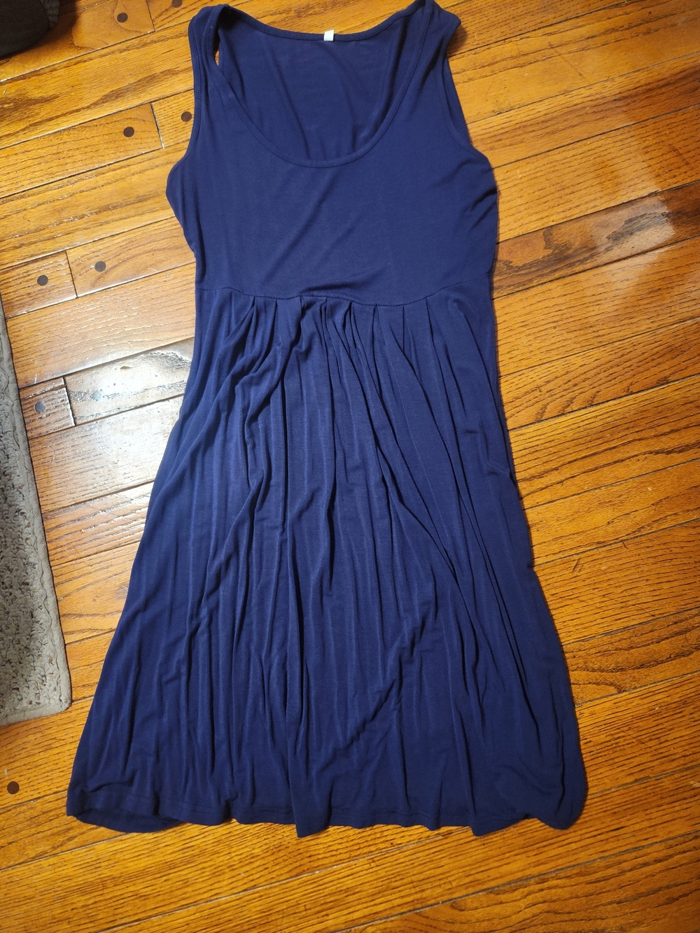 Women’s Navy Sleeveless Gathered Waist Dress